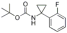 1-Amino-1-(2-fluorophenyl)cyclopropane, N-BOC protected, tert-Butyl [1-(2-fluorophenyl)cycloprop-1-yl]carbamate, 1-{1-[(tert-Butoxycarbonyl)amino]cycloprop-1-yl}-2-fluorobenzene,,结构式