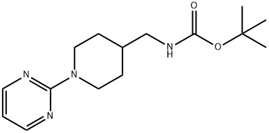 TERT-ブチル N-〔[1-(ピリミジン-2-イル)ピペリジン-4-イル]メチル〕カルバメート 化学構造式