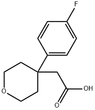 2-[4-(4-フルオロフェニル)-テトラヒドロ-2H-ピラン-4-イル]酢酸 化学構造式