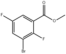 3-ブロモ-2,5-ジフルオロ安息香酸メチル 化学構造式