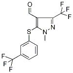 1-Methyl-3-(trifluoromethyl)-5-[3-(trifluoromethyl)phenylthio]-1H-pyrazole-4-carboxaldehyde 97% Struktur
