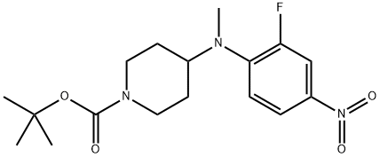 tert-Butyl 4-[(2-fluoro-4-nitrophenyl)(methyl)amino]piperidine-1-carboxylate, 952285-82-4, 结构式