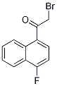 2-Bromo-1-(4-fluoronaphthalen-1-yl)ethan-1-one, 1-(2-Bromoacetyl)-4-fluoronaphthalene 化学構造式