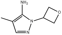 4-メチル-1-(オキセタン-3-イル)-1H-ピラゾール-5-アミン 化学構造式