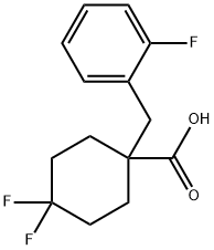 4,4-Difluoro-1-[(2-fluorophenyl)methyl]cyclohexane-1-carboxylic acid Structure