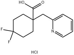 4,4-Difluoro-1-(pyridin-2-ylmethyl)cyclohexane-1-carboxylic acid hydrochloride Structure