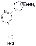 (3R)-1-(ピラジン-2-イル)ピロリジン-3-アミン二塩酸塩 化学構造式