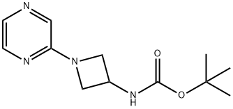 TERT-ブチル N-[1-(ピラジン-2-イル)アゼチジン-3-イル]カルバメート 化学構造式