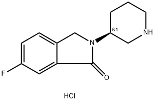 (S)-6-フルオロ-2-(ピペリジン-3-イル)イソインドリン-1-オン塩酸塩  化学構造式