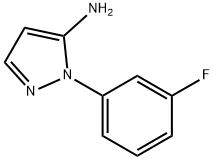 1-(3-フルオロフェニル)-1H-ピラゾール-5-アミン 化学構造式