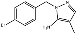 1-(4-ブロモベンジル)-4-メチル-1H-ピラゾール-5-アミン 化学構造式