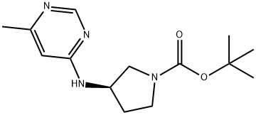 TERT-ブチル (3R)-3-[(6-メチルピリミジン-4-イル)アミノ]ピロリジン-1-カルボキシレート 化学構造式
