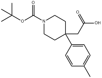 2-[1-(tert-Butoxycarbonyl)-4-p-tolylpiperidin-4-yl]acetic acid Struktur