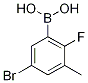 5-Bromo-2-fluoro-3-methylbenzeneboronic acid,,结构式