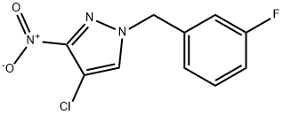 4-chloro-1-(3-fluorobenzyl)-3-nitro-1H-pyrazole 化学構造式