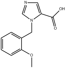 1-(2-メトキシベンジル)-1H-イミダゾール-5-カルボン酸 化学構造式