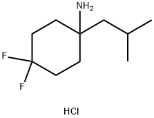 4,4-Difluoro-1-(2-methylpropyl)cyclohexan-1-amine hydrochloride Structure