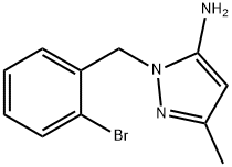 1-(2-ブロモベンジル)-3-メチル-1H-ピラゾール-5-アミン 化学構造式