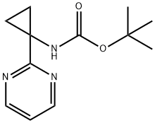 TERT-ブチル N-[1-(ピリミジン-2-イル)シクロプロピル]カルバメート 化学構造式