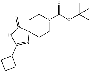 tert-Butyl 2-cyclobutyl-4-oxo-1,3,8-triazaspiro[4.5]dec-1-ene-8-carboxylate Structure