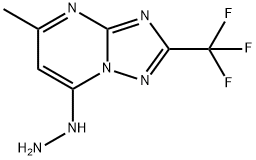 7-Hydrazinyl-5-methyl-2-(trifluoromethyl)[1,2,4]triazolo[1,5-a]pyrimidine 化学構造式
