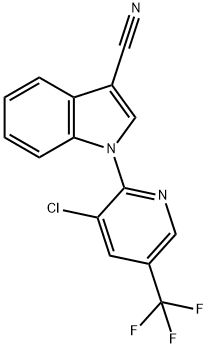 1-[3-Chloro-5-(trifluoromethyl)pyridin-2-yl]-1H-indole-3-carbonitrile 97% 化学構造式