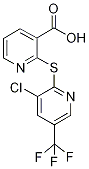 2-{[3-Chloro-5-(trifluoromethyl)pyridin-2-yl]thio}nicotinic acid 97% Structure