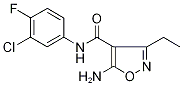 5-Amino-N-(3-chloro-4-fluorophenyl)-3-ethylisoxazole-4-carboxamide 化学構造式