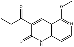 1-(2-hydroxy-5-Methoxy-1,6-naphthyridin-3-yl)propan-1-one 化学構造式