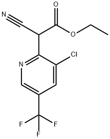 Ethyl 2-[3-chloro-5-(trifluoromethyl)-2-pyridyl]-2-cyanoacetate Struktur