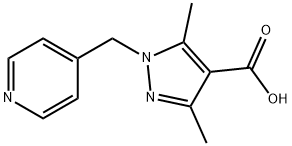 3,5-ジメチル-1-(ピリジン-4-イルメチル)-1H-ピラゾール-4-カルボン酸 化学構造式