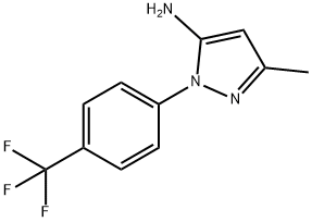 3-メチル-1-[4-(トリフルオロメチル)フェニル]-1H-ピラゾール-5-アミン 化学構造式