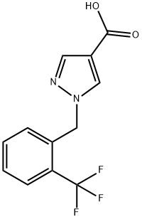 1-[2-(Trifluoromethyl)benzyl]-1H-pyrazole-4-carboxylic acid Structure