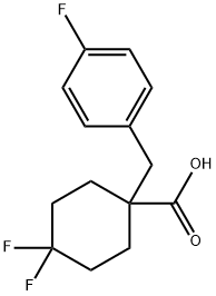 4,4-Difluoro-1-[(4-fluorophenyl)methyl]cyclohexane-1-carboxylic acid Struktur