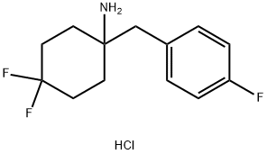 4,4-Difluoro-1-[(4-fluorophenyl)methyl]cyclohexan-1-amine hydrochloride Structure