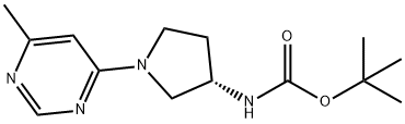 tert-Butyl N-[(3S)-1-(6-methylpyrimidin-4-yl)pyrrolidin-3-yl]carbamate Structure