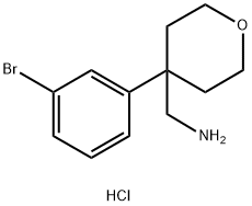 [4-(3-Bromophenyl)oxan-4-yl]methanaminehydrochloride Struktur