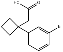 2-[1-(3-ブロモフェニル)シクロブチル]酢酸 化学構造式