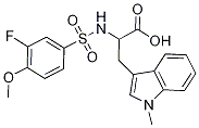 2-[(3-Fluoro-4-methoxyphenyl)sulphonylamino]-3-(1-methyl-1H-indol-3-yl)propanoic acid 结构式