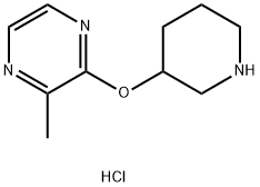 2-methyl-3-(piperidin-3-yloxy)-pyrazine hydrochloride Struktur