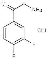 2-Amino-3',4'-difluoroacetophenone hydrochloride, 2-Amino-1-(3,4-difluorophenyl)ethan-1-one hydrochloride,,结构式