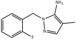 1-(2-フルオロベンジル)-4-メチル-1H-ピラゾール-5-アミン 化学構造式