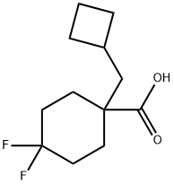 1-(Cyclobutylmethyl)-4,4-difluorocyclohexane-1-carboxylic acid Struktur