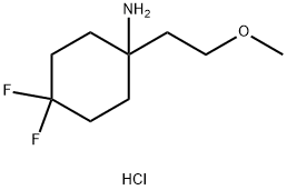 4,4-Difluoro-1-(2-methoxyethyl)cyclohexan-1-amine hydrochloride Struktur