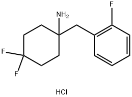 4,4-Difluoro-1-[(2-fluorophenyl)methyl]cyclohexan-1-amine hydrochloride Struktur