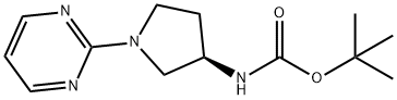 TERT-ブチル N-[(3R)-1-(ピリミジン-2-イル)ピロリジン-3-イル]カルバメート 化学構造式