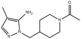 1-{4-[(5-Amino-4-methyl-1H-pyrazol-1-yl)methyl]piperidin-1-yl}ethan-1-one Struktur