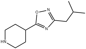 4-[3-(2-Methylpropyl)-1,2,4-oxadiazol-5-yl]piperidine Struktur