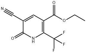 Ethyl 5-cyano-6-hydroxy-2-(trifluoromethyl)nicotinate 化学構造式