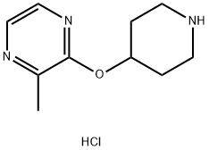 2-Methyl-3-(piperidin-4-yloxy)-pyrazine hydrochloride Structure